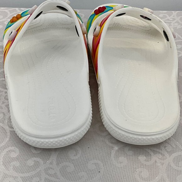 Crocs Womens Slides With Colorful Chevron Design & "Vibe" Details - Picture 7 of 8